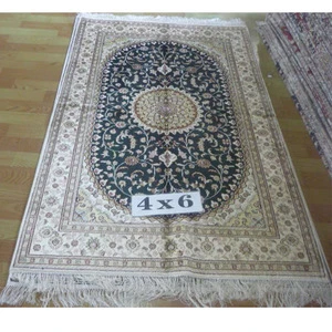 260line 5x8 hand knotted silk carpet vintage beige persian handmade carpets and rugs living room