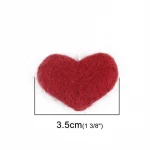 2PCs Heart Shape Wool Felt Poke DIY Kits Craft Sewing supply clothes Accessories Gift Bag