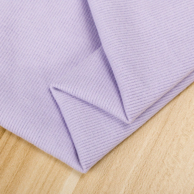 2x2 rib cuff 100% cotton stretch rib knit fabric in running quality