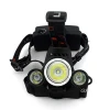 3 LED Headlamp XML T6 5000LM Headlight frontale Flashlight 4 Mode Torch Lights with Car Charger wall Charger