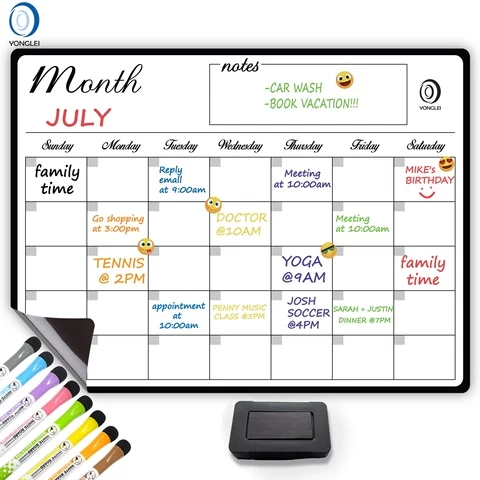 3.3-23A2 Monthly dry erase calendar board magnetic whiteboard planner