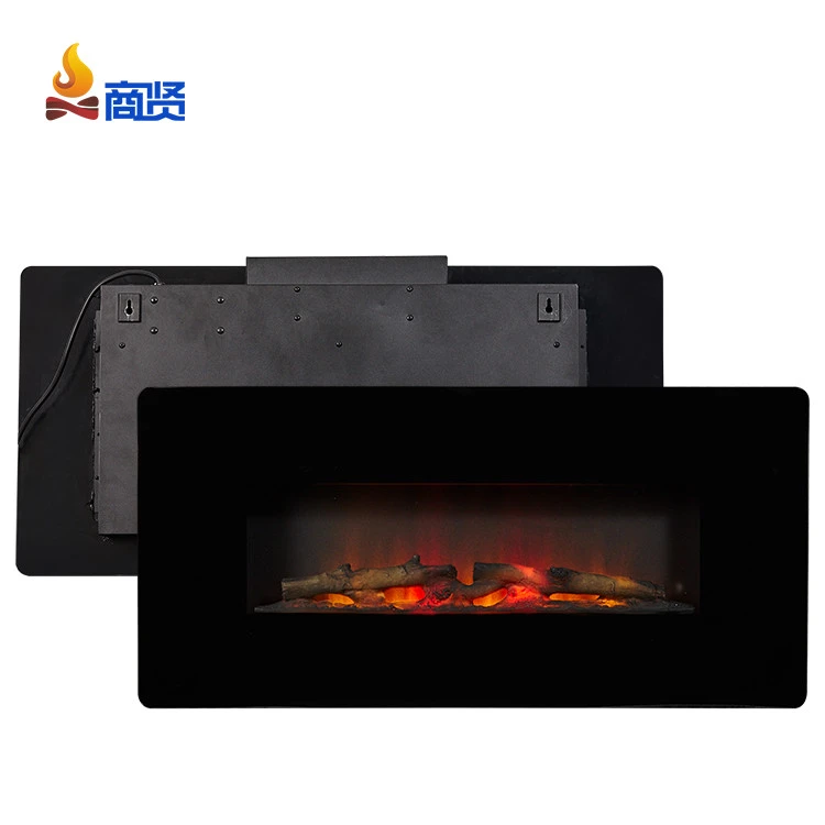 36 Inch Led Flame Electric Fires Wall mounted Fireplace Price Black wall hanging electric fireplace