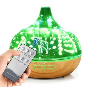 3D Glass Galaxy Aromatherapy Diffuser 400ml Essential Oil Cold Mist Humidifier 7 Color LED Light Cycle Changing