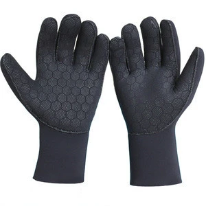 3mm Thickness Black Neoprene Diving Gloves With Mesh