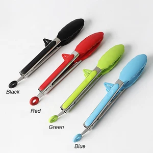 3pcs a set Kitchen Accessories NEW Silicone Cooking Salad Serving, bread clip, BBQ  Stainless Steel Handle Utensil Kitchen Tools
