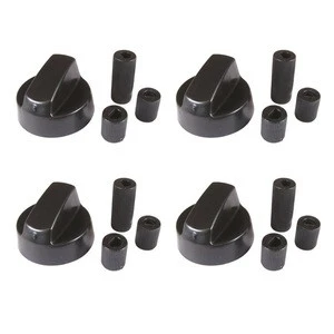 4-Pack Black Generic Design Stove Oven Control Knob With 12 Adapters