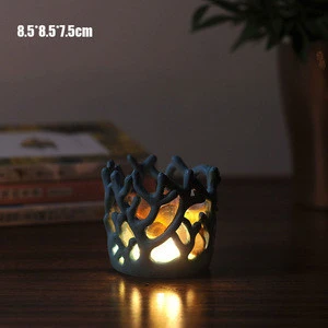 4 Pcs Resin Coral Cup Candle Holder Candlestick Table Lamp For Tea Light Wedding Led Shell Lights Decoration