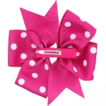 4.5 Inches Polka Dot Grosgrain Ribbon Bows Clips With clip Boutique Kids Girls Bow tie Hair Accessories
