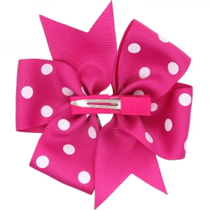 4.5 Inches Polka Dot Grosgrain Ribbon Bows Clips With clip Boutique Kids Girls Bow tie Hair Accessories