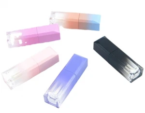 4.5ml popular lip gloss container cut face pink blue purple white black empty gradient square lip gloss tube