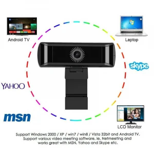 4K HD 1080P autofocus Webcam Camera Built-in Microphone USB Webcam Computer Classes Video Chat Calling Desktop or Laptop Webcam