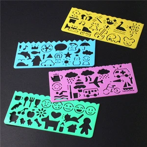 4pcs set plastic stencils for kids shape drawing Painting Embossing Paper Crafts Scrapbook Stamp DIY Tools Photo Album Card