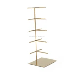 5 Pairs Custom Metal Gold Eyewear Sunglass Window Display, Wholesale Sunglass Eyewear Rack Display Stand,