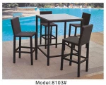 5 piece bar table set with barstools outdoor wicker patio furniture high dining bar set