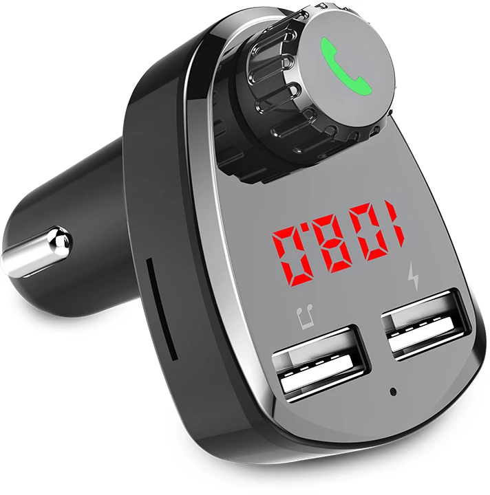 5.0 FM Transmitter Wireless Handsfree Audio Auto MP3 Player 2.1A Three USB Fast Charger Car Accessories BLE Receiver Car