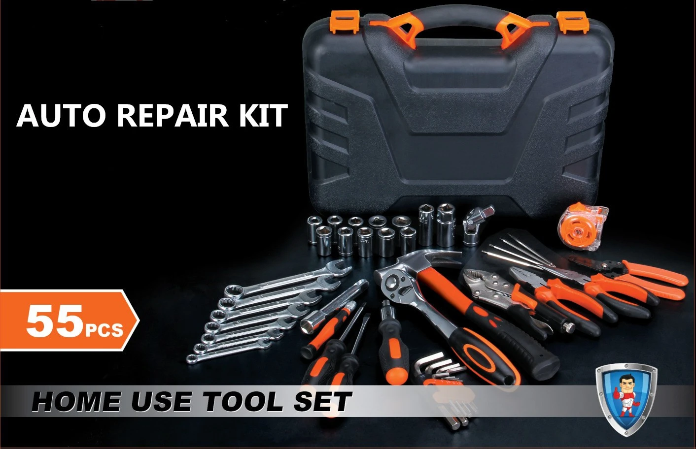 55 Piece Hardware Tools Set Professional  Car Repairing Tool Set /kit , Vehicle tools for car  repair tools , mechanical tools
