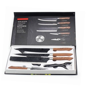 6pcs kitchen knife sets scissors paring knife four knives with PP handle