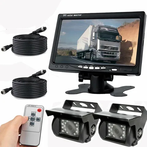 Buy 7 Inch Tft Color Monitor Dual Backup Camera Night Vision System 7 ...