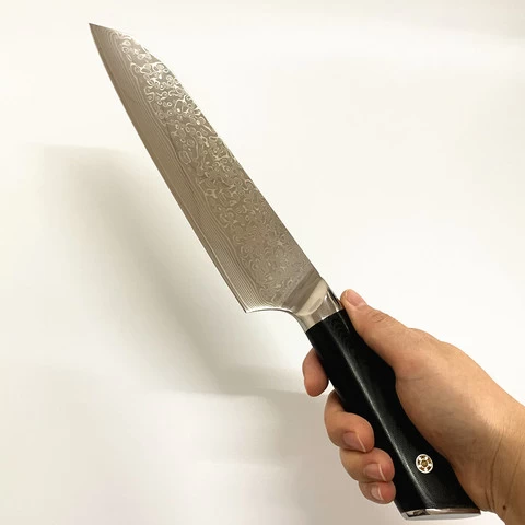 8" Extra Sharp 67 Layers Damascus Steel Steak Slicing Santoku Knife with G10 handle