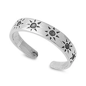 925 sun silver toe ring fashion beach adjustable fine jewelry
