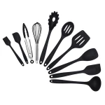 AA151 11PCS Silicone Kitchenware Non-stick Cookware Cooking Tool Spatula Ladle Egg Beater Shovel Spoon Soup Kitchen Utensils Set