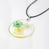 acrylic love flower pendant lady amber artificial custom handmade boho jewelry fine supply resin women fashion necklace