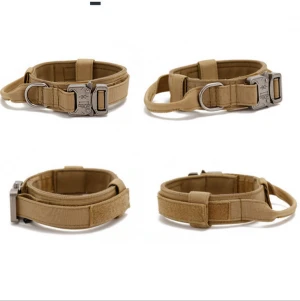 Adjustable Neck Collars Training Tactical Pet Collar Dog with Buckle Chain