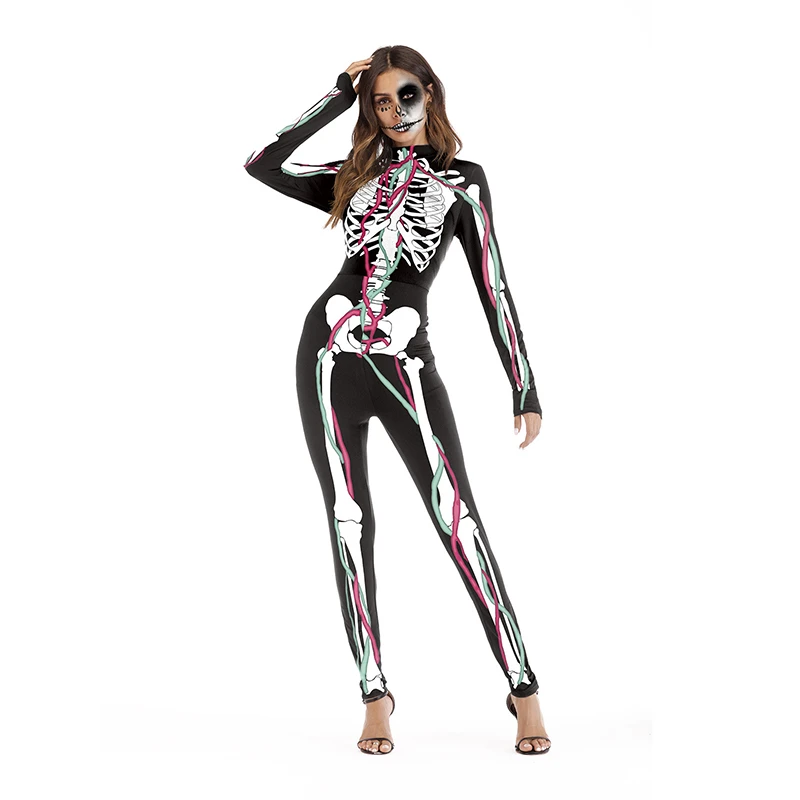 Adult European and American Halloween Cosplay Costumes Festival Activities Party Costumes Long Sleeves Jumpsuit