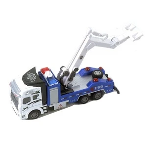 Alloy traffic rescue vehicle crane Trailer children&#39;s toy car model three mixed education boy toys