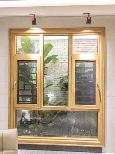 Aluminium casement windows with screen mesh and burglar mesh