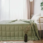Amazon Best Sell Green Color Luxury Heavy Bamboo Weighted Blanket For Adult