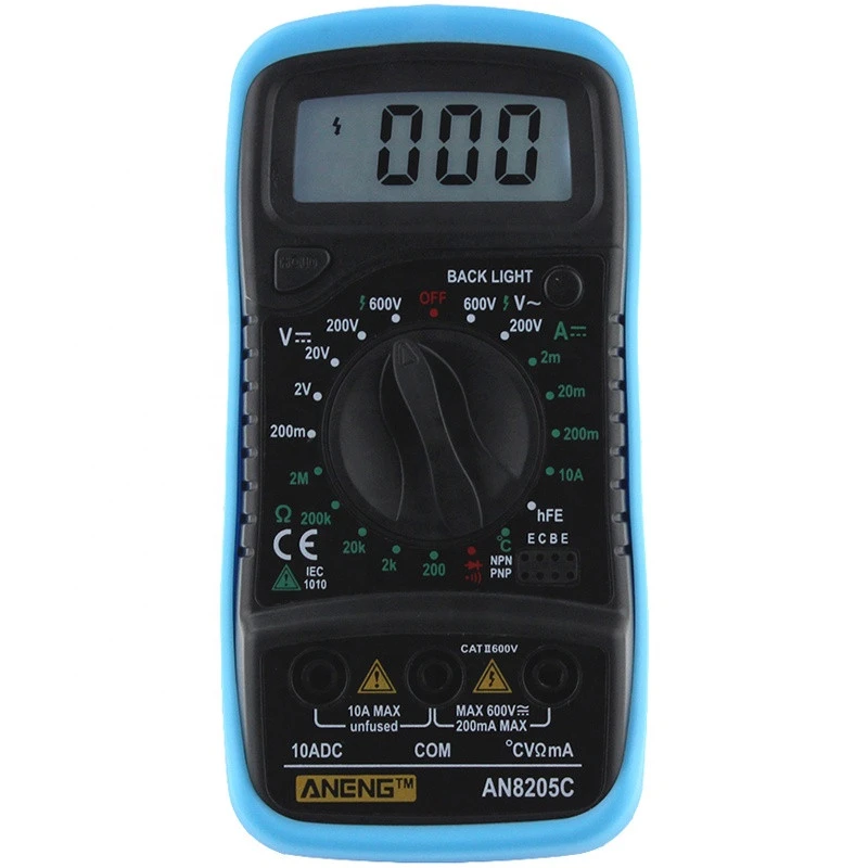 AN8205C Thermometry Digital Multimeter Voltmeter Ammeter AC DC OHM Volt Tester Test Temperature Gauge Tool