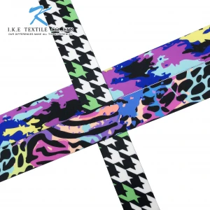Animal Printed elastic band nylon spandex thin elastic band colorful custom logo waistband
