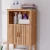 Import Antique Style Tall Corner Shelf Natural Bamboo Floor Standing Bathroom Cabinet With  Door And Three Storage from China
