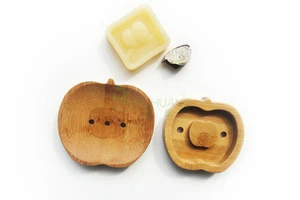 Apple shape bamboo soap dish