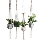 Artilady Handmade Macrame Hanging basket Plant Hanger Indoor & outdoor Plants Hanger Hanging basket for Home Decoration