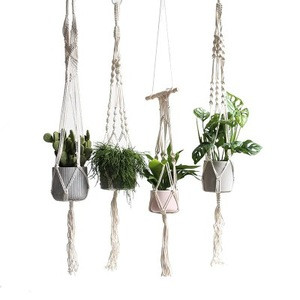 Artilady Handmade Macrame Hanging basket Plant Hanger Indoor &amp; outdoor Plants Hanger Hanging basket for Home Decoration