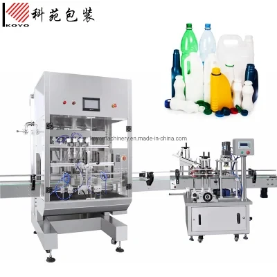 Automatic 2/6/4/8 Head Liquid Sauce Bottle/Jar Filling Capping Labeling Packing Machine Line for Ketchup