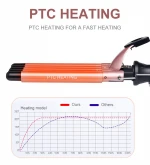 automatic big egg roll stick three tube curly LCD digital display temperature control wave hair curler
