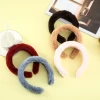 Autumn and winter style hair solid color head bands wool headband super cute face hair clip hair accessories