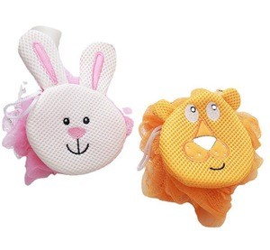 baby bath mitt washcloths with cute animal designs /cotton towel gentle soft scrub for toddler bath and shower