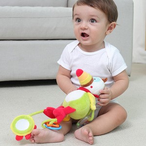 Baby bed short plush mobile hanger toys crib comforter cute animals bell toys for 3-12 months