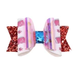 back to school Glitter hair bows and Leather Hair Clips pencil and book hair bows baby girls accessories