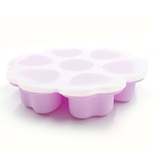 Baking Tools Ice Cube Tray 7 Cavity Storage Mould Children Creative Heart-shaped Complementary Box Baby Silicone Food Mold