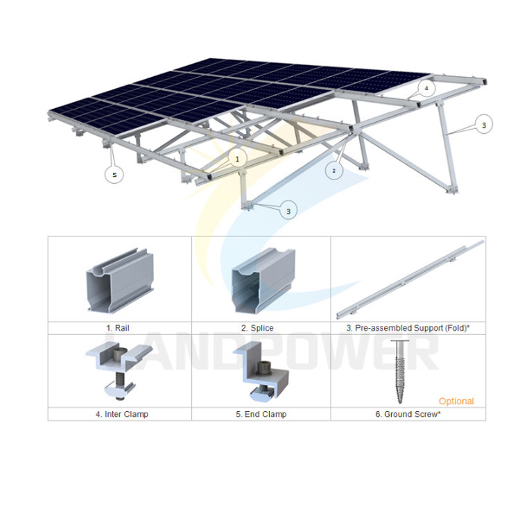 Buy Ballasted Mount On Flat Roof Aluminum Solar Panel Mount Structure ...