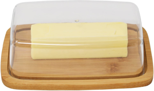 Bamboo Butter Serving Dishes with Beaded Clear Lid Cutting Board Serving Tray with Clear Acrylic Cover