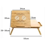 Bamboo Natural Color Adjustable Standing Desk Laptop  Computer Stand Laptop Reading Table Computer Desk With Storage Drawer
