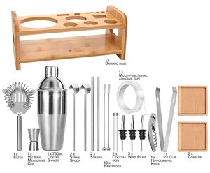 Bar Tools Accessories Bartender Kit With Stand Manufacture Supply