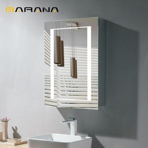 Barana Wall mounted rectangle bath smart LED vanity cosmetic silver mirror