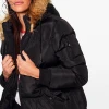 beautiful VF lady plus size women clothing Jacket With Faux Fur Hood winter coat women